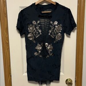 Affliction Women's Blue Graphic Tee